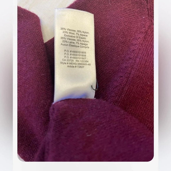 Artizia Sunday Best Wool Blend Burgundy Skull Knit Sweater Size XS - Picture 10 of 11